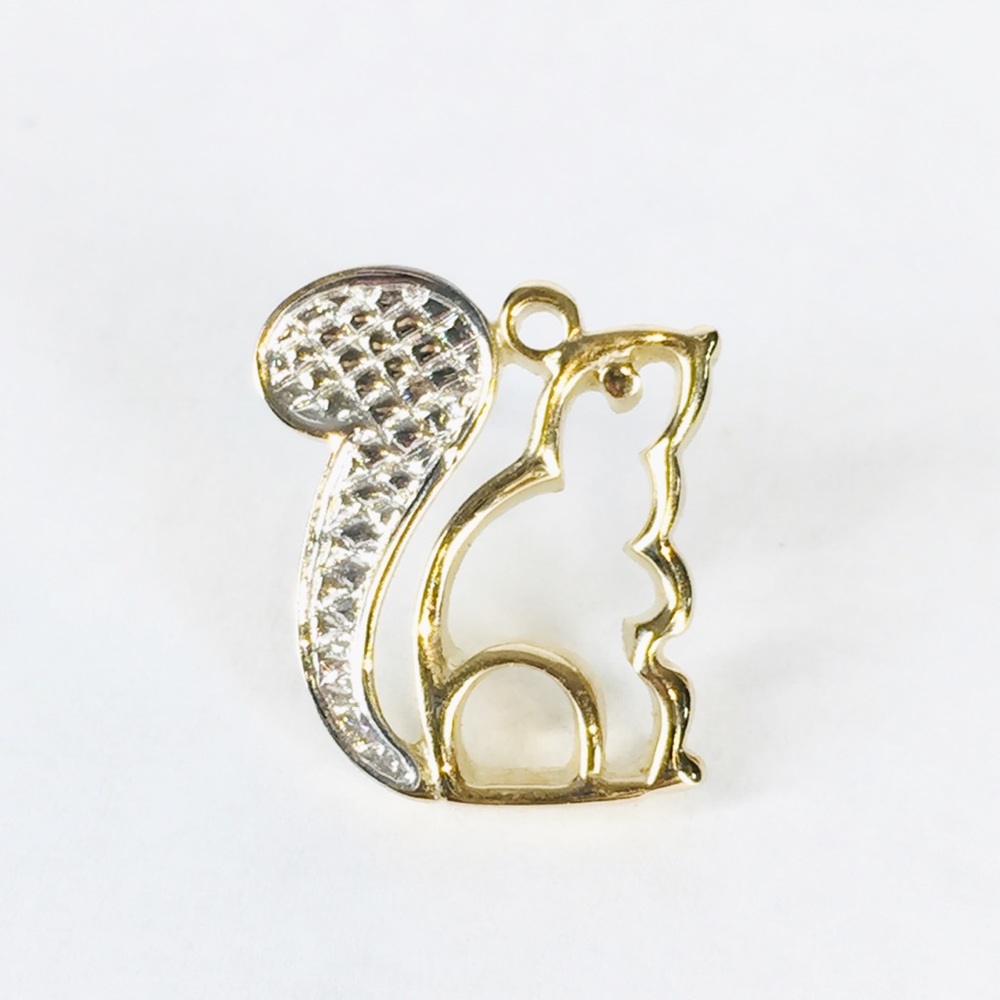 Vintage 80s Avon Gold Silver Squirrel Pin